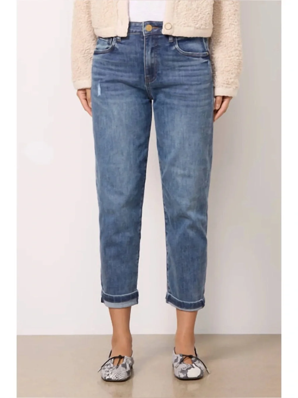 KUT FROM THE KLOTH Sienna Baggy Boyfriend Crop Jean in Passion Wash